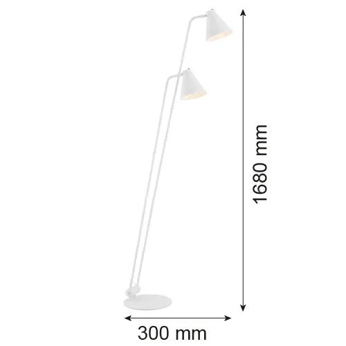 Lampadaire Argon Avalone 2L E27 H 168 cm White