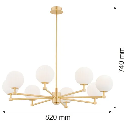 Lustre Argon Paloma 8L E14 H 74cm