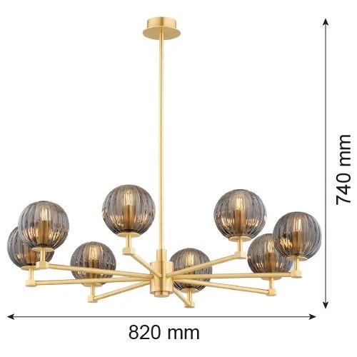 Lustre Argon Paloma 8L E14 H 74cm