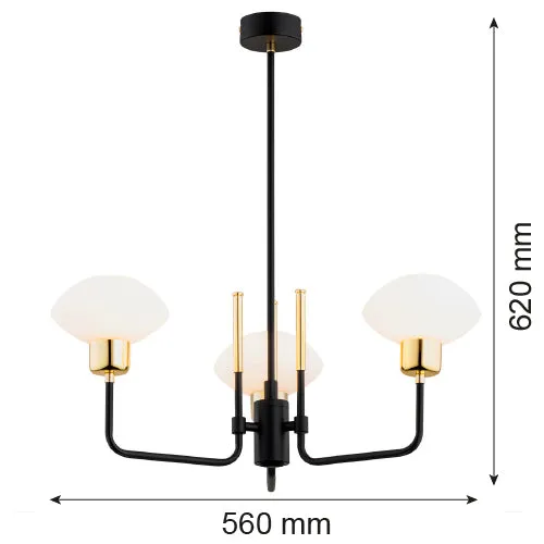 Lustre Argon Ravello 3L E14 H 62cm