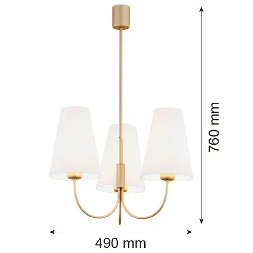 Lustre Argon Safiano 3L E27 H 76cm