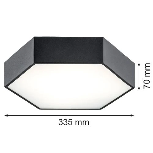 Plafonnier encastré Argon Arizona 1L H 7cm Black
