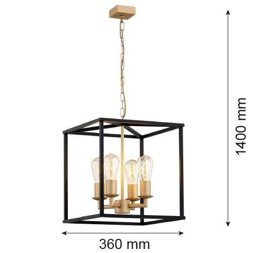 Suspension Argon Monzano 4L E27 H 140 cm