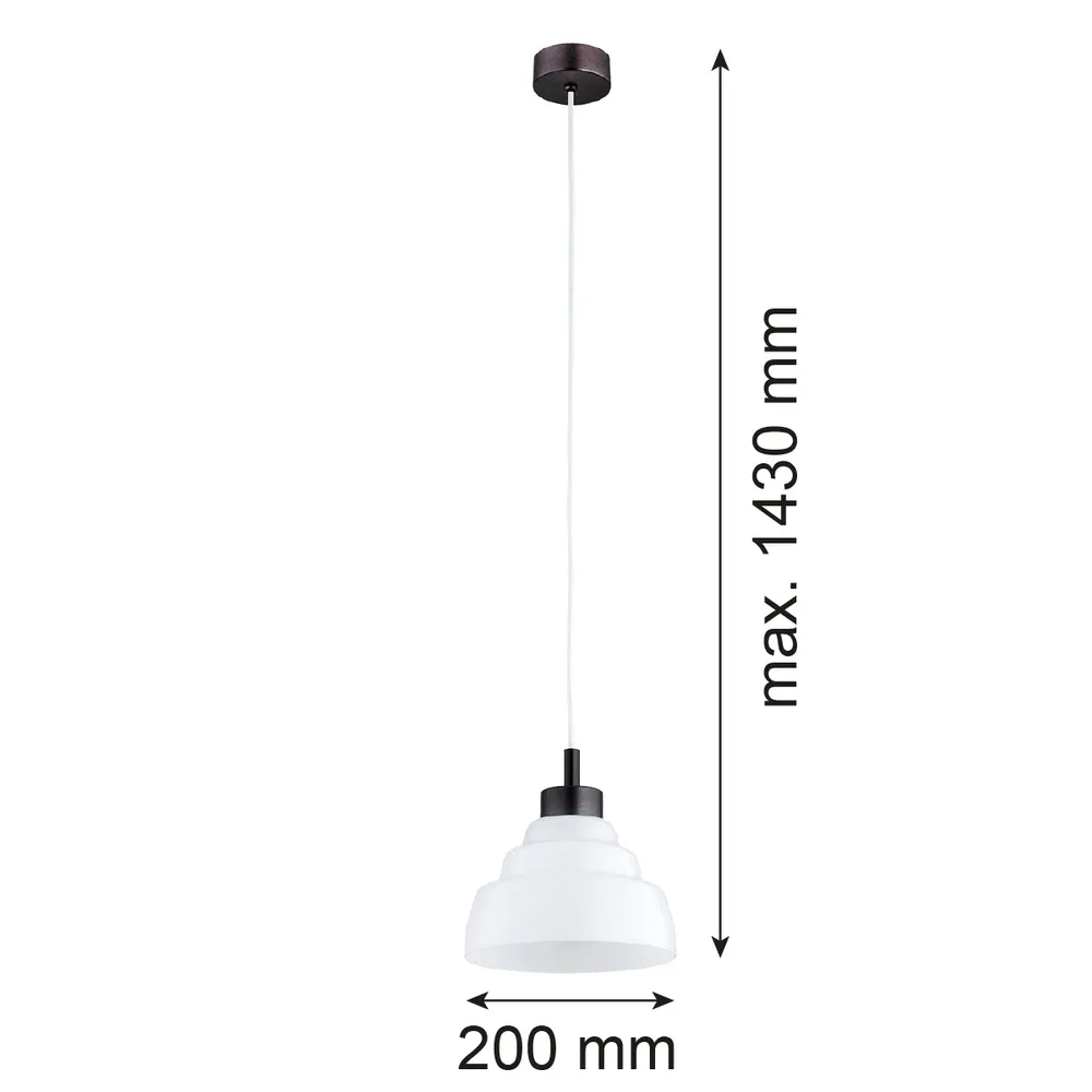 Suspension Argon Ventura 1L, douille E27, hauteur 143 cm