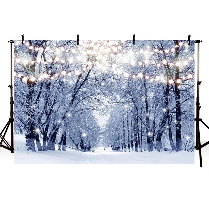 Arrière-plan de photographie de neige d'hiver, arrière-plan de noël, arbres forestiers, accessoires de flocon de neige, éc...