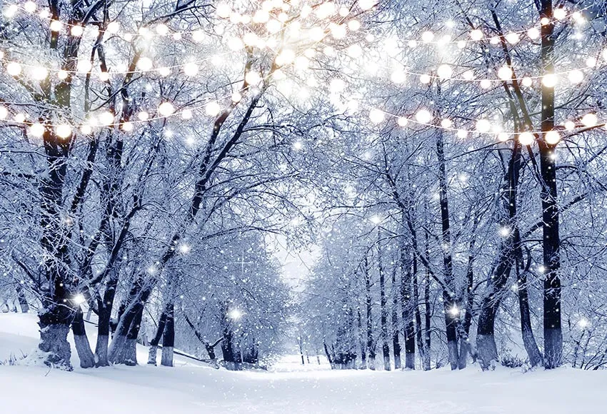 Arrière-plan de photographie de neige d'hiver, arrière-plan de noël, arbres forestiers, accessoires de flocon de neige, éc...
