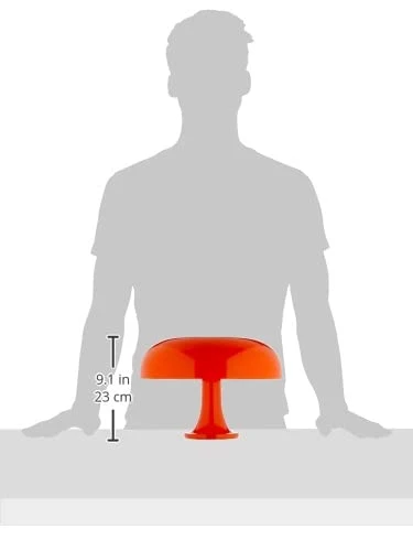 Artemide Nessino Orange. Lampe de table avec abat-jour. Luminaire en polycarbonate à émission de lumière diffuse. Fabriqué...