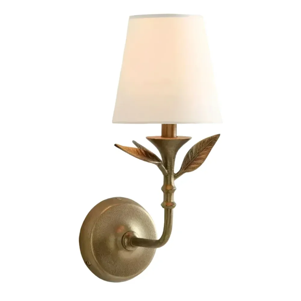 Base de lampe murale Oren rétro en métal avec feuille décorative At Ease Home Life