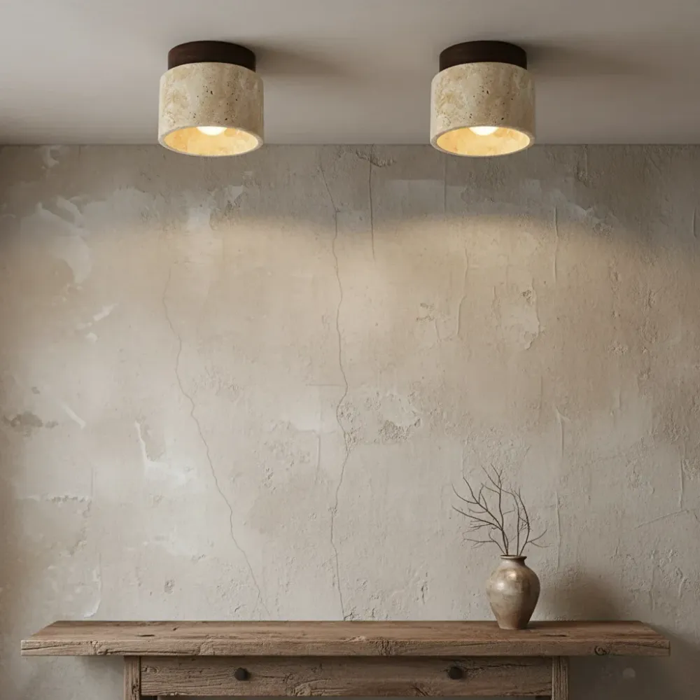 Lampe de plafond en travertin Yetvee Wabi-Sabi At Ease Home Life