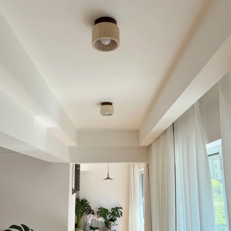 Lampe de plafond en travertin Yetvee Wabi-Sabi At Ease Home Life