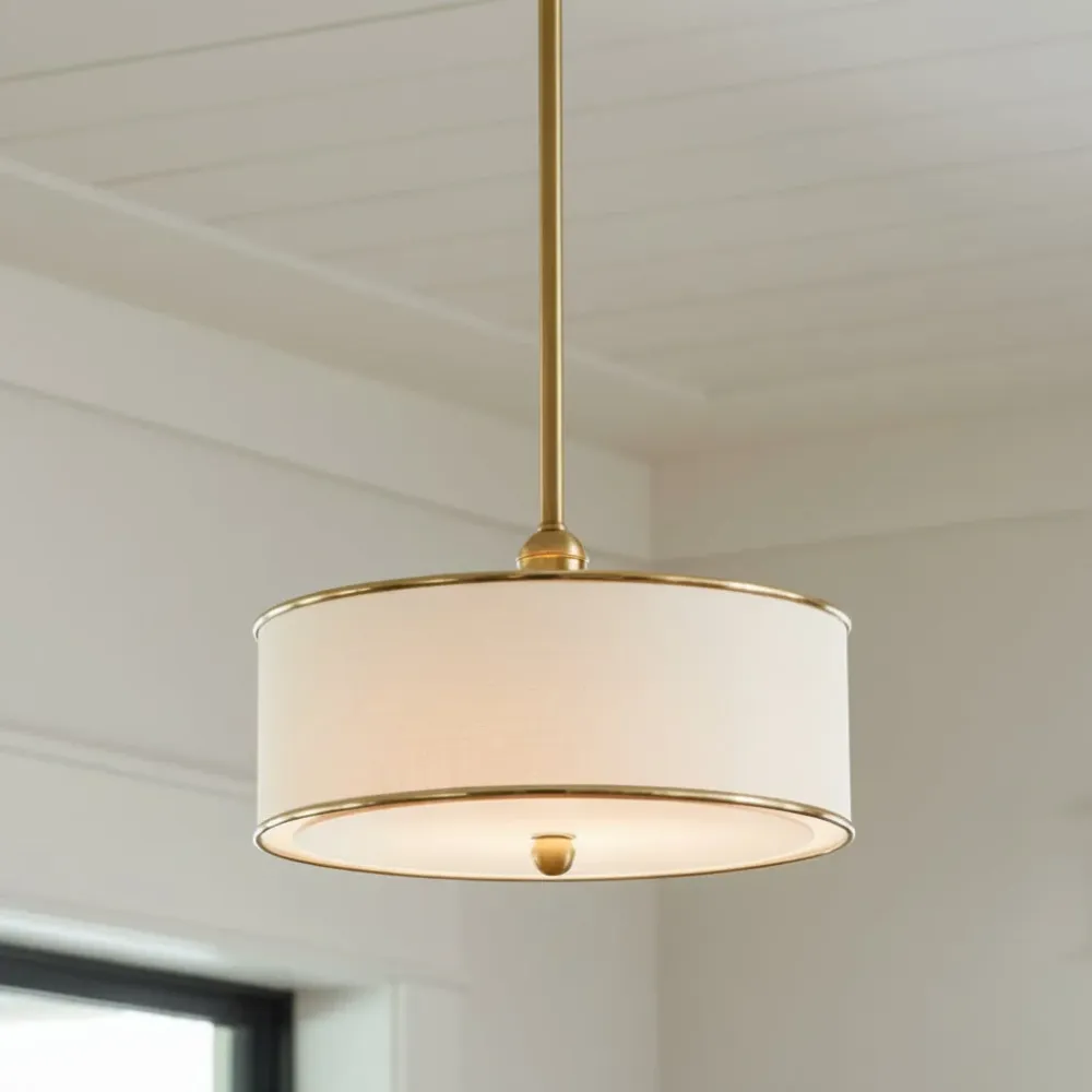 Lampe suspendue en métal tambour de ferme minimaliste Marigold At Ease Home Life