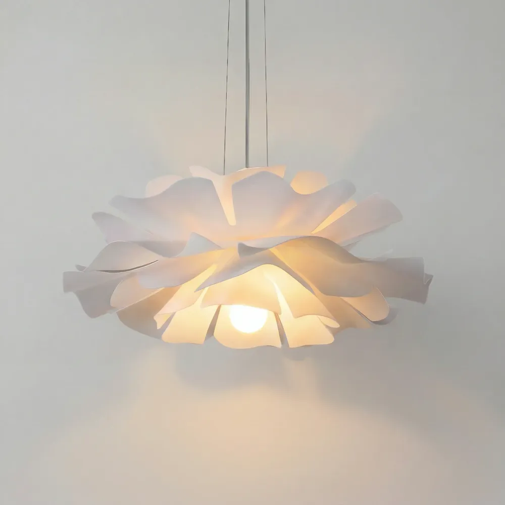 Lampe à suspension fleur de lotus nordique Gupton White At Ease Home Life