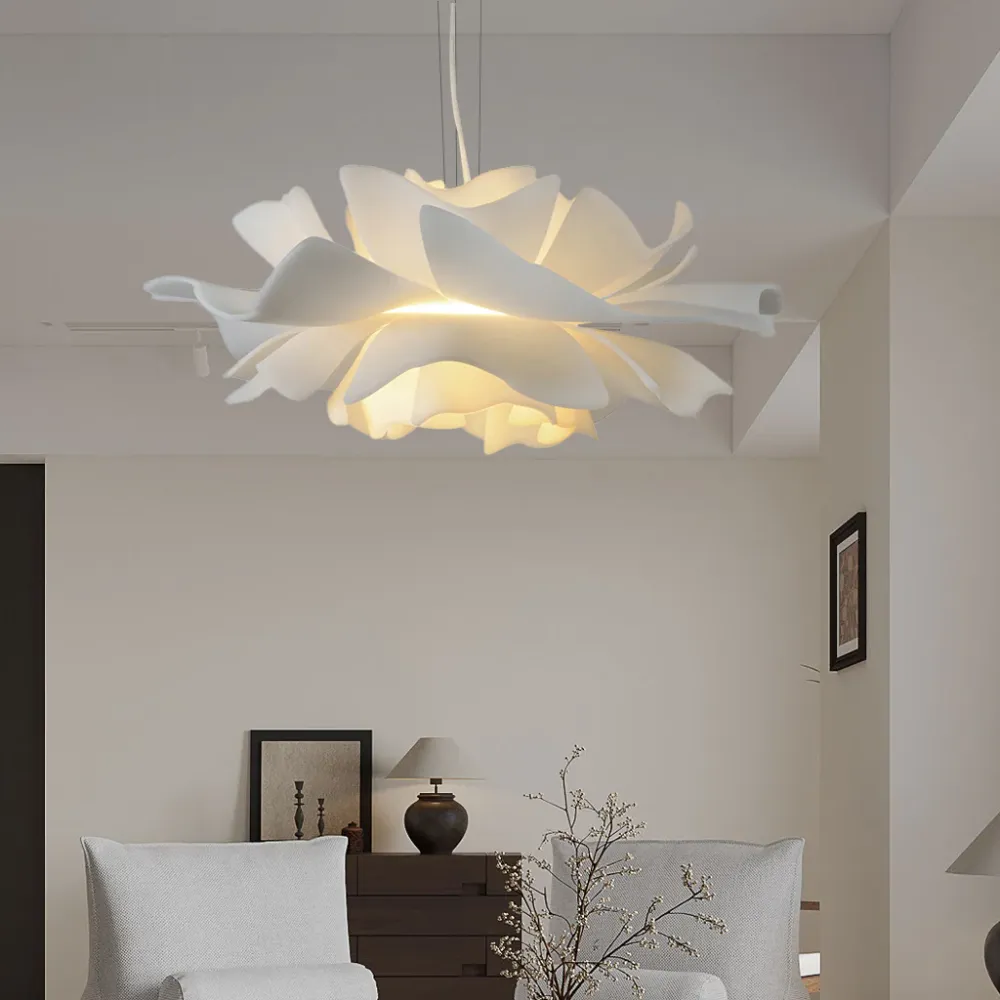 Lampe à suspension fleur de lotus nordique Gupton White At Ease Home Life