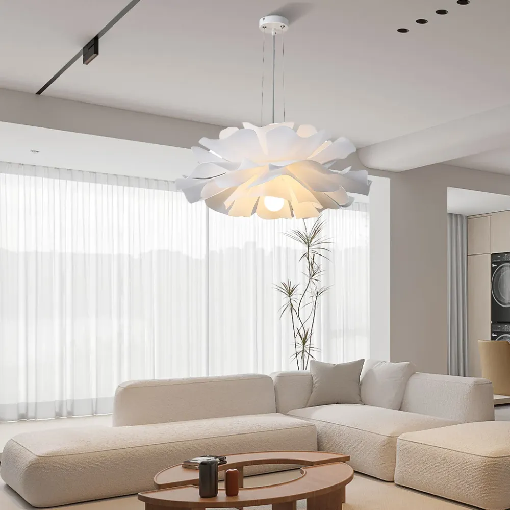 Lampe à suspension fleur de lotus nordique Gupton White At Ease Home Life