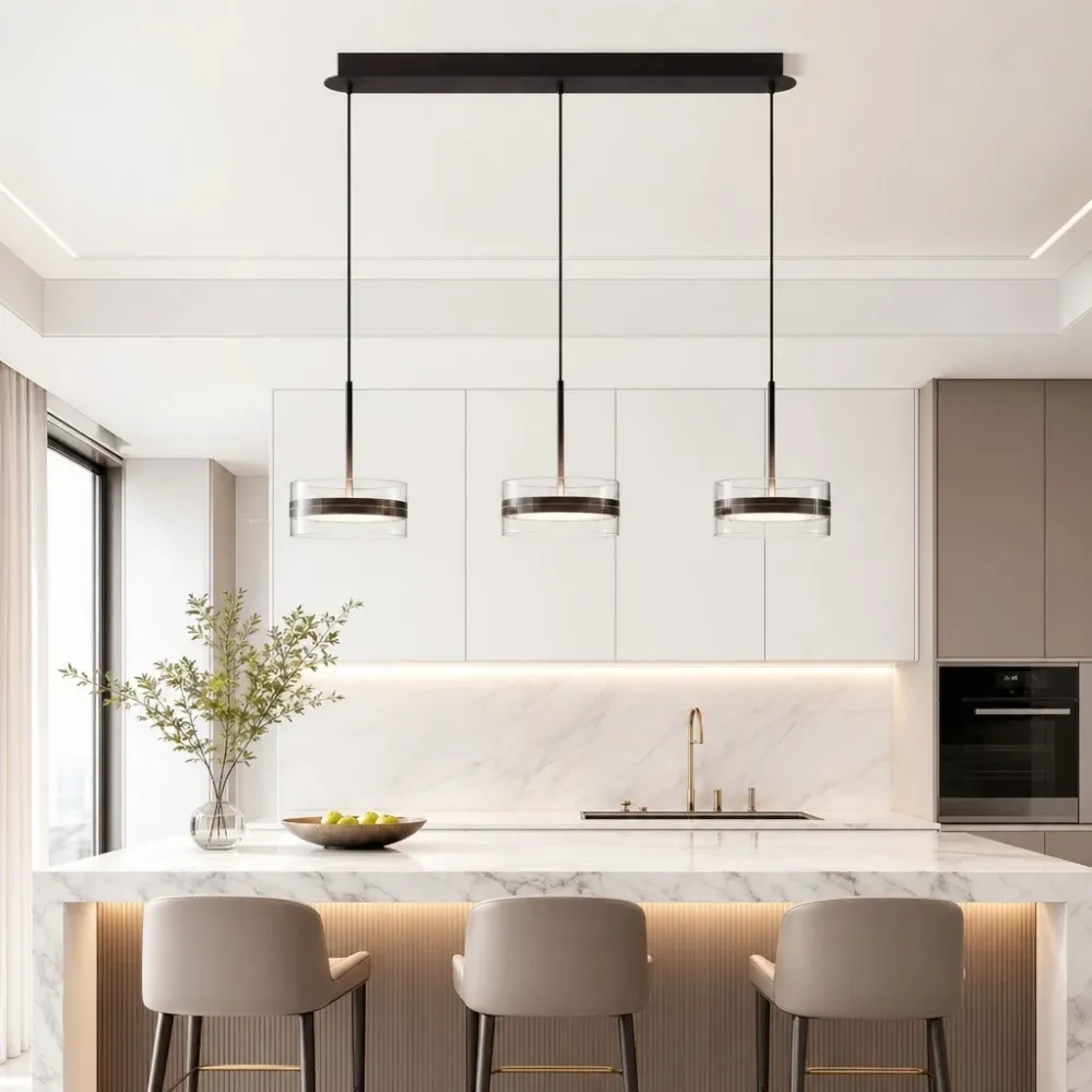 Suspension LED circulaire moderne Kirelix Noir At Ease Home Life