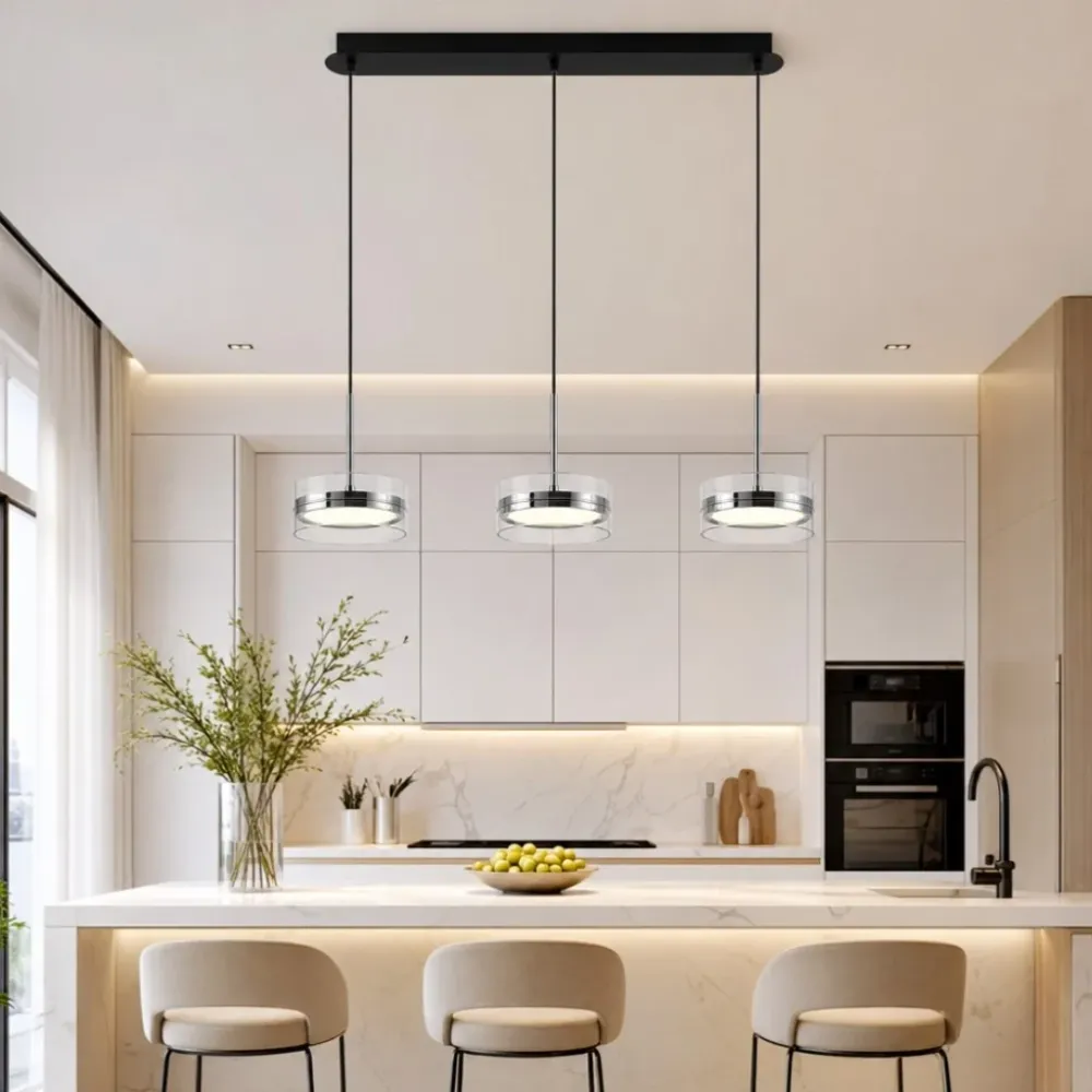 Suspension LED circulaire moderne Kirelix Noir At Ease Home Life