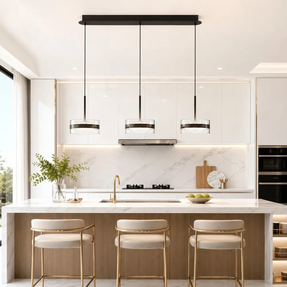 Suspension LED circulaire moderne Kirelix Noir At Ease Home Life
