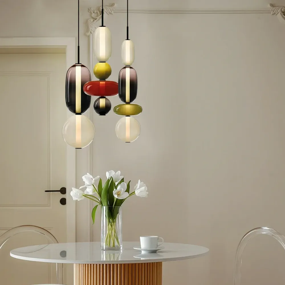 Vesa Nordic Lustre en Verre Cristallisé Blanc At Ease Home Life