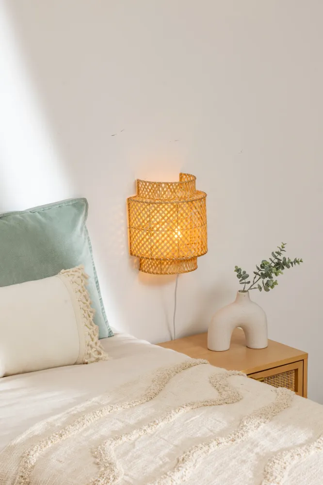 Atmosphera Applique Liby Bambou naturel - Dia 23 cm - Lampe
