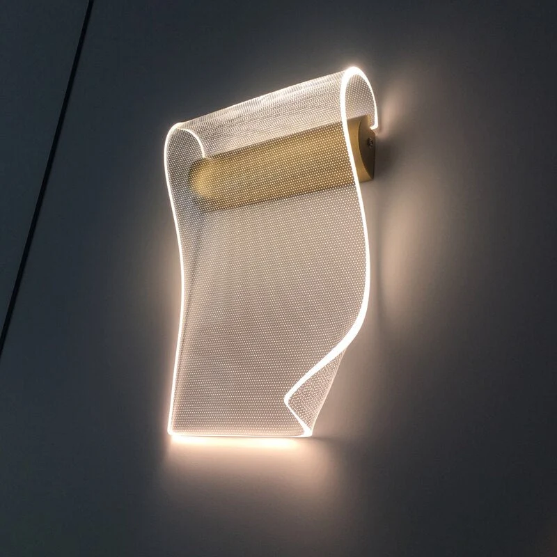 Applique murale LED moderne et créative pour chambre à coucher couleur or pour salon Bend ATY Home Decor