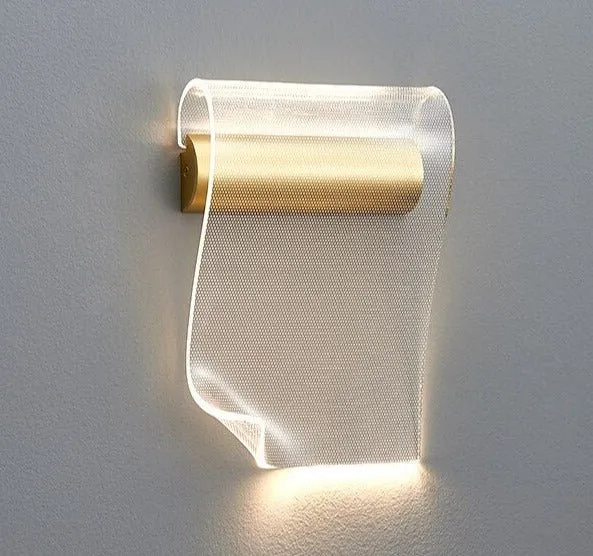 Applique murale LED moderne et créative pour chambre à coucher couleur or pour salon Bend ATY Home Decor