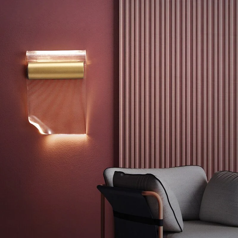 Applique murale LED moderne et créative pour chambre à coucher couleur or pour salon Bend ATY Home Decor