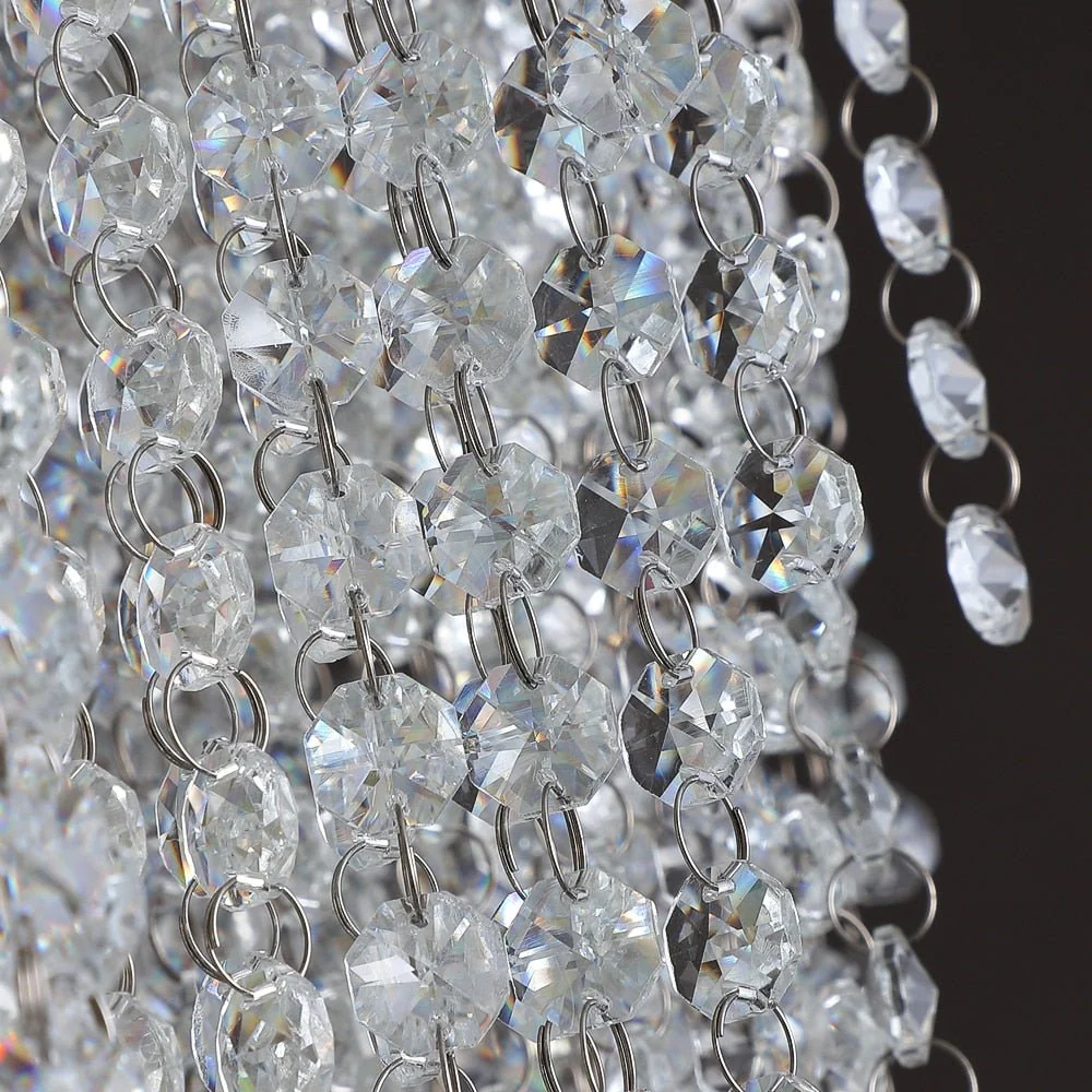 Grand lustre moderne en cristal de forme ronde pour le salon et l'escalier Gold ATY Home Decor