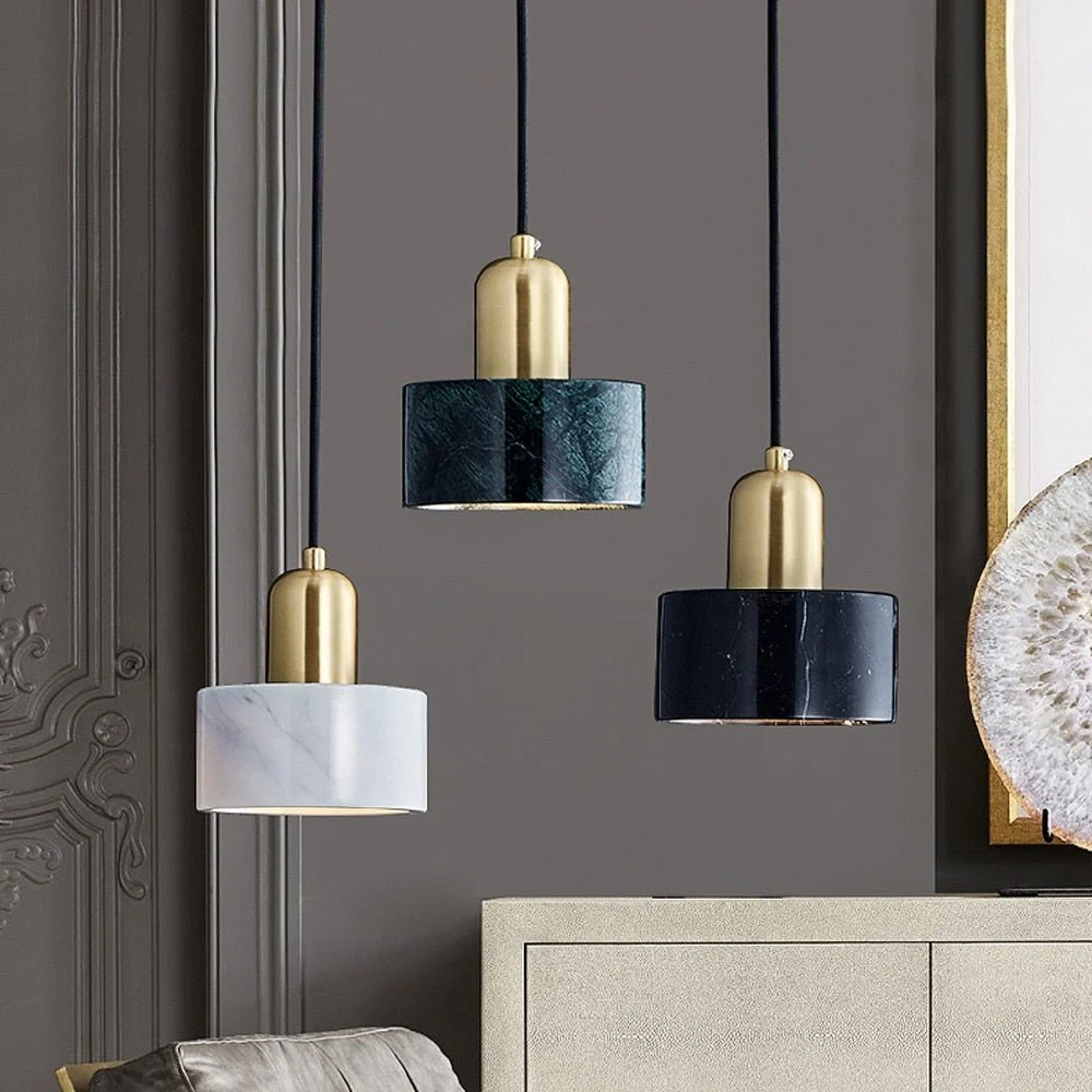 Lampe pendante moderne en marbre LED pour îlot de cuisine Bord de lit ATY Home Decor