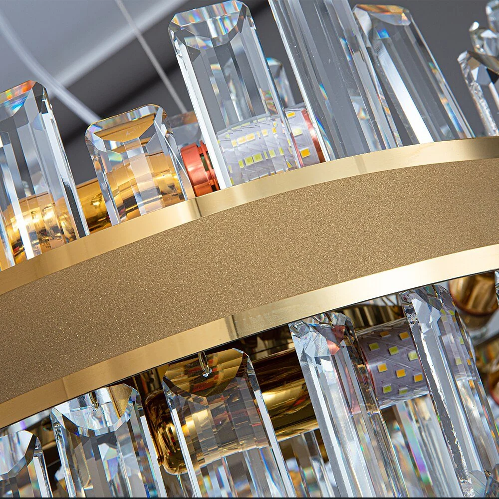 Lustre moderne ovale en cristal pour salle à manger Design créatif Lustre en or L90 ATY Home Decor
