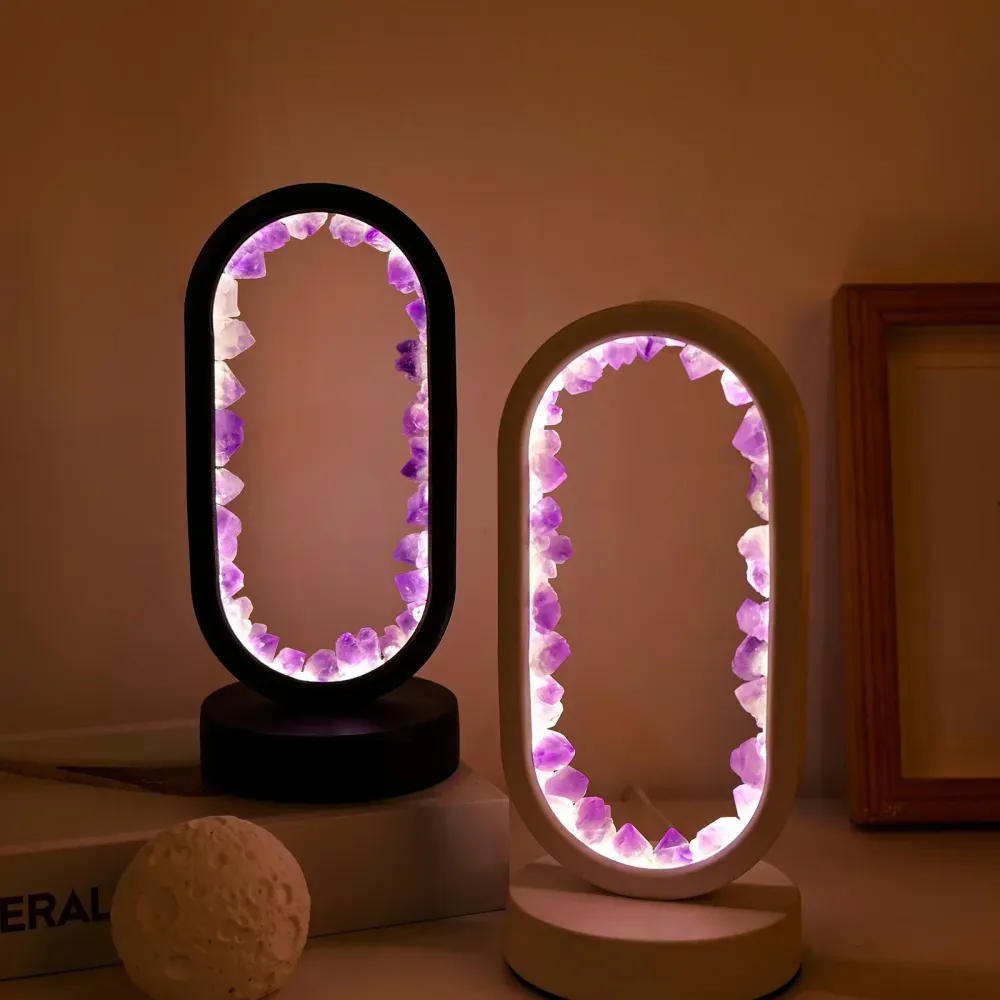 AuraViolette – Éclairage en Cristal Naturel pour Ambiance Relaxante