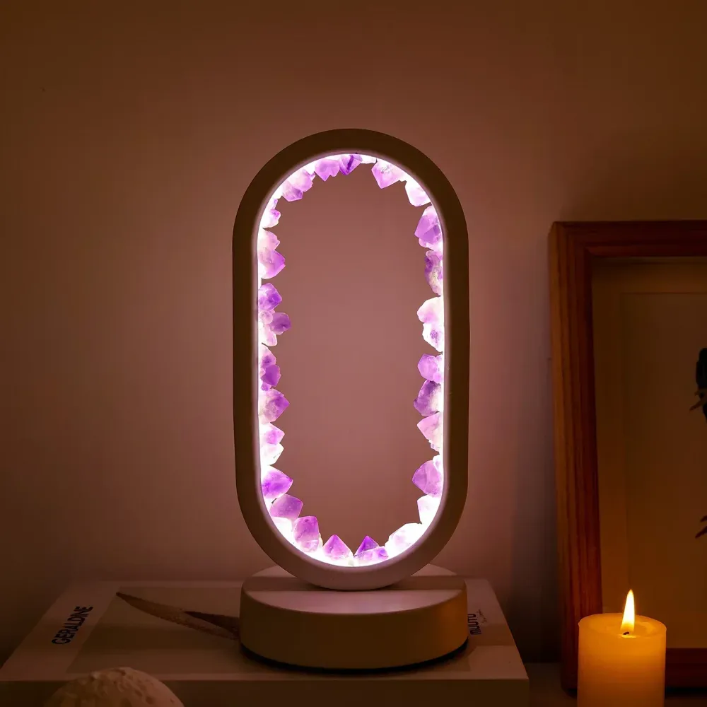 AuraViolette – Éclairage en Cristal Naturel pour Ambiance Relaxante