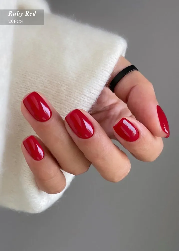 AutyaMee Bandes Gel Semi-Cuites Ruby Red — 20 Pièces, Wraps Gel Nail, Lampe UV Requise, Qualité Salon