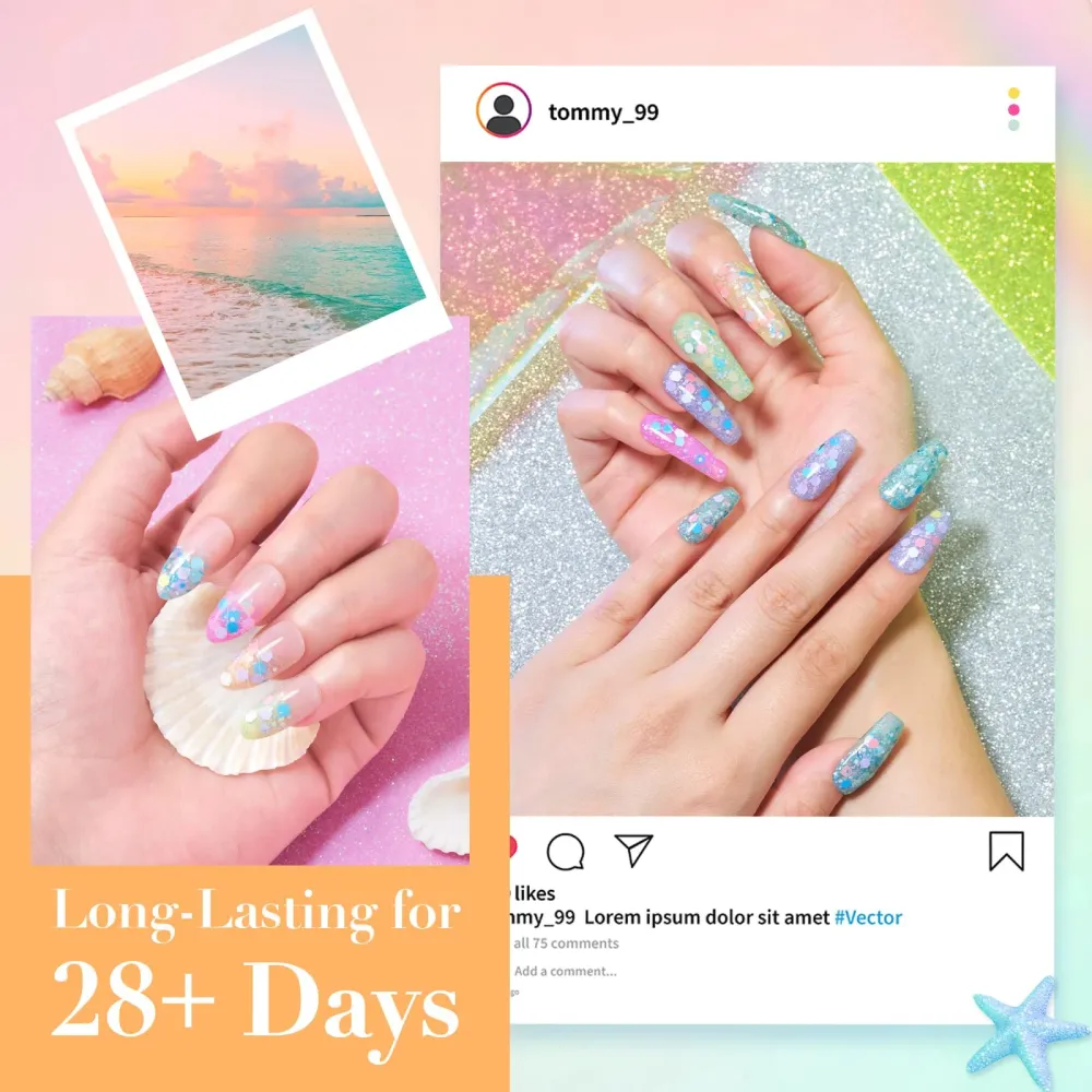 AZUREBEAUTY Dip Powder Nail Set – 6 Couleurs Printemps, Sans Lampe, Brillance Durable
