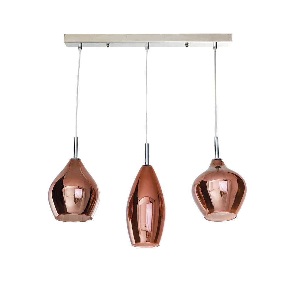 Azzardo AMBER suspension 3L, cuivre, G9