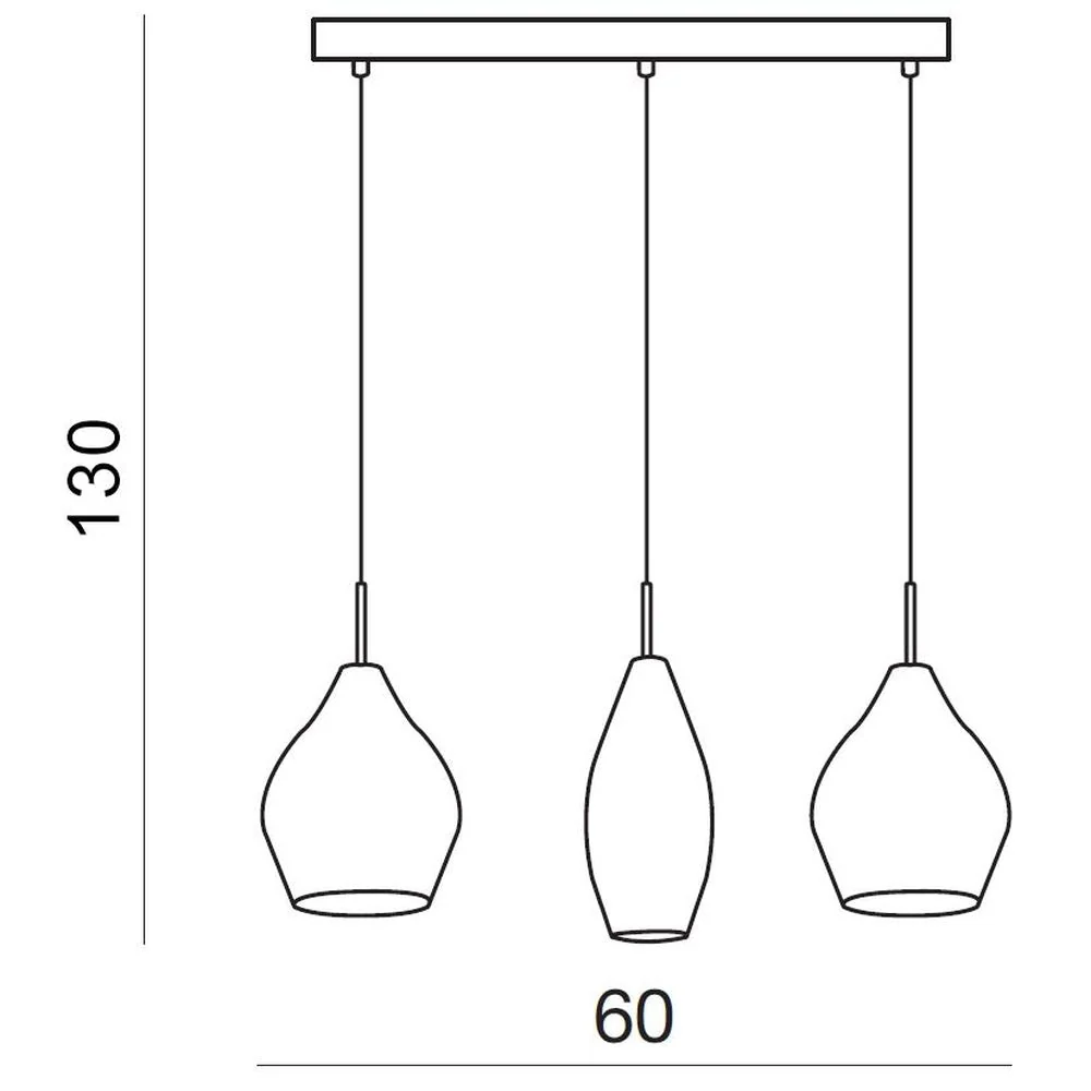 Azzardo AMBER suspension 3L, cuivre, G9