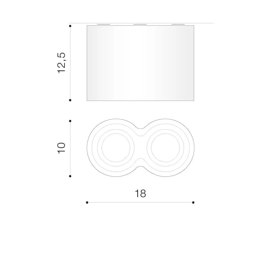 Azzardo BROSS plafonnier 2L, blanc, GU10