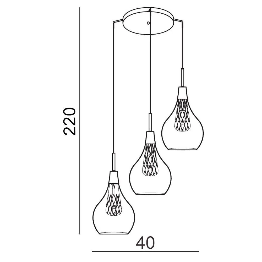 Azzardo ELEKTRA suspension 3L, claire, G9