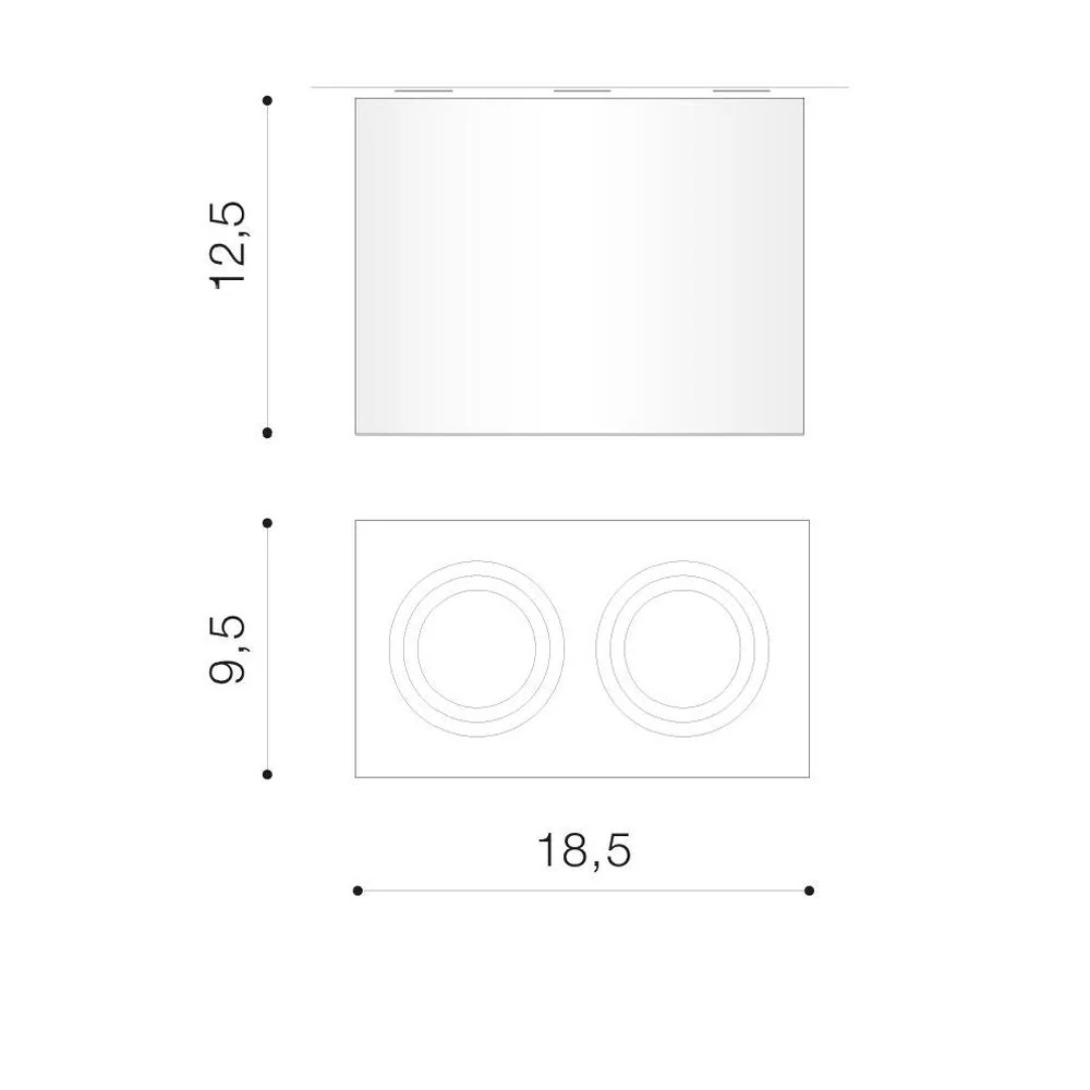 Azzardo ELOY plafonnier 2L, blanc, GU10
