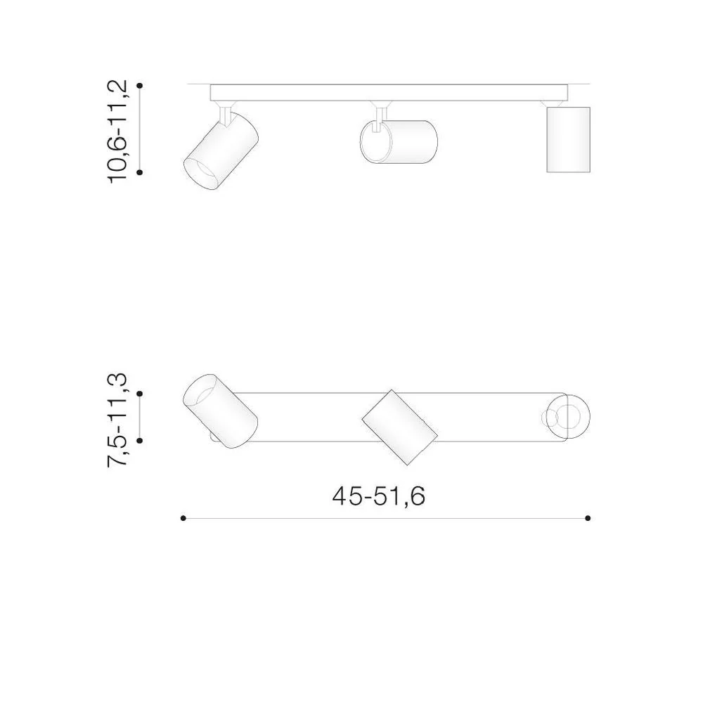 Azzardo EXO plafonnier 3L, blanc, GU10