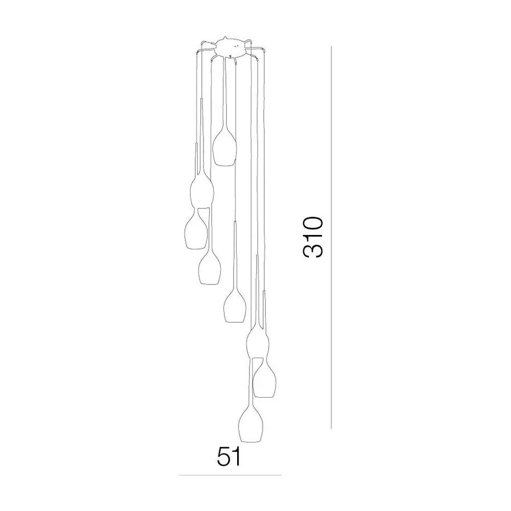 Azzardo IZZA suspension 8L, ambre, E14
