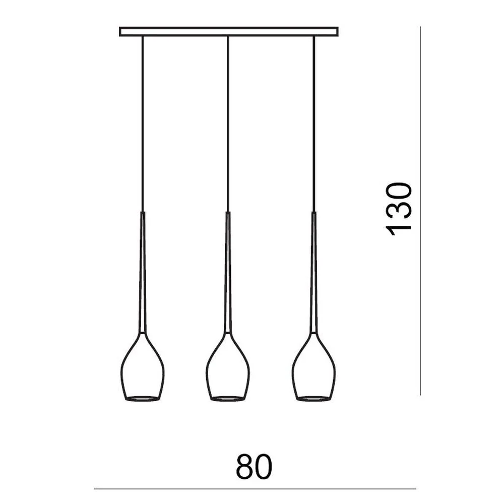 Azzardo IZZA suspension 3L, ambre, E14