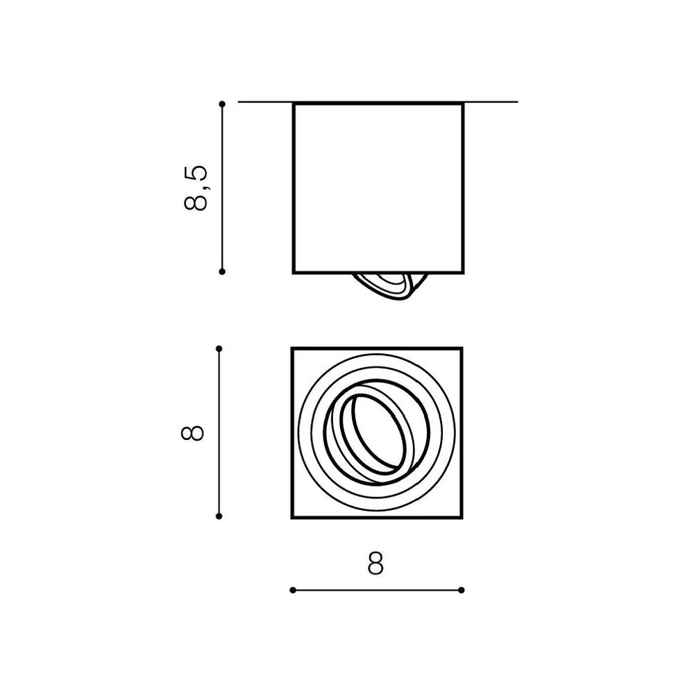Azzardo MINI plafonnier 1L, aluminium, GU10