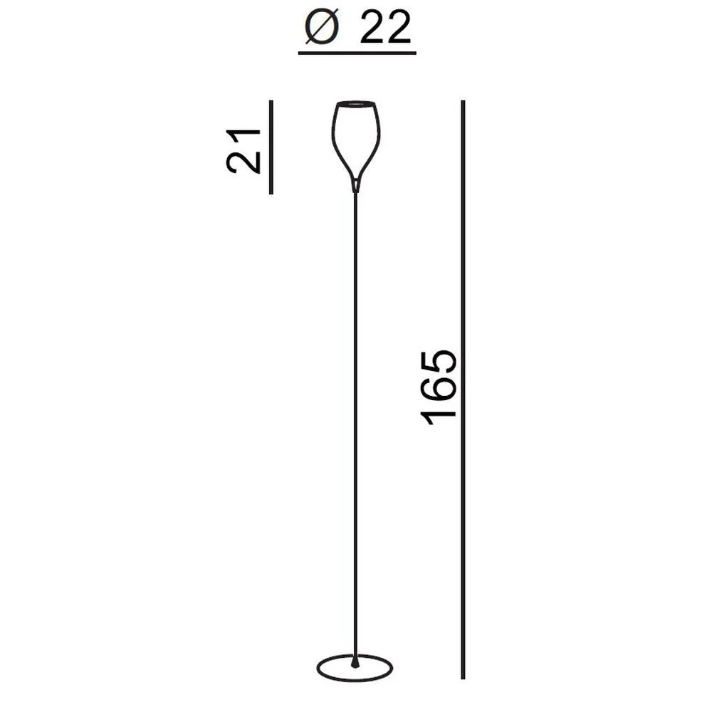 Lampadaire Azzardo IZZA 1L, blanc brillant, E14