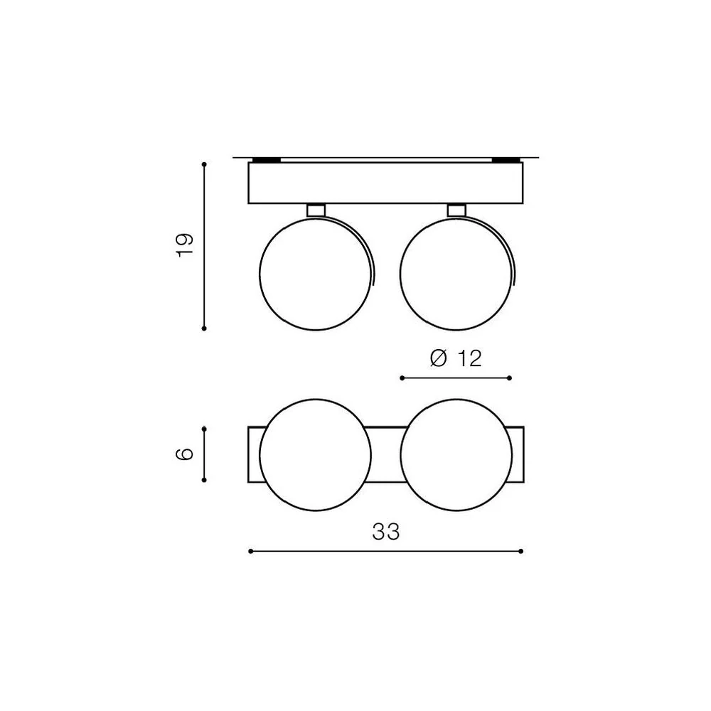 Plafonnier Azzardo JERRY 2L, noir, QR111