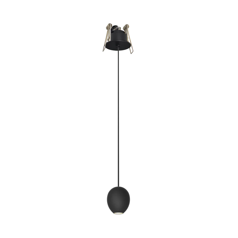 Suspension Azzardo OVUM 1L, noire, LED