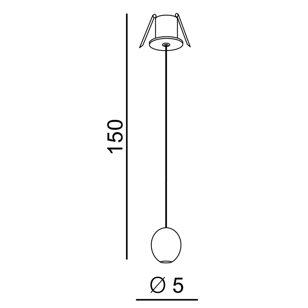 Suspension Azzardo OVUM 1L, noire, LED