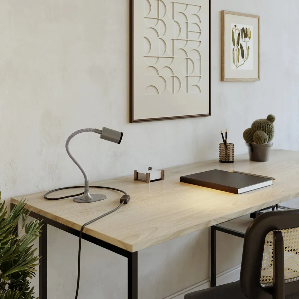 Base métallique ovale pour lampe de table MAG-Y - Titane satiné