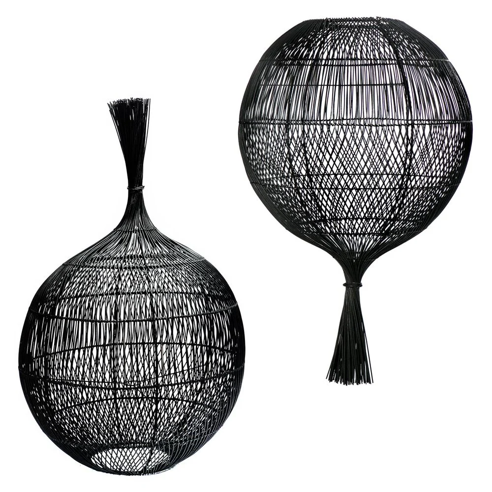 Bazar Bizar Wonton Lampadaire-Lampe à Suspension-Noir