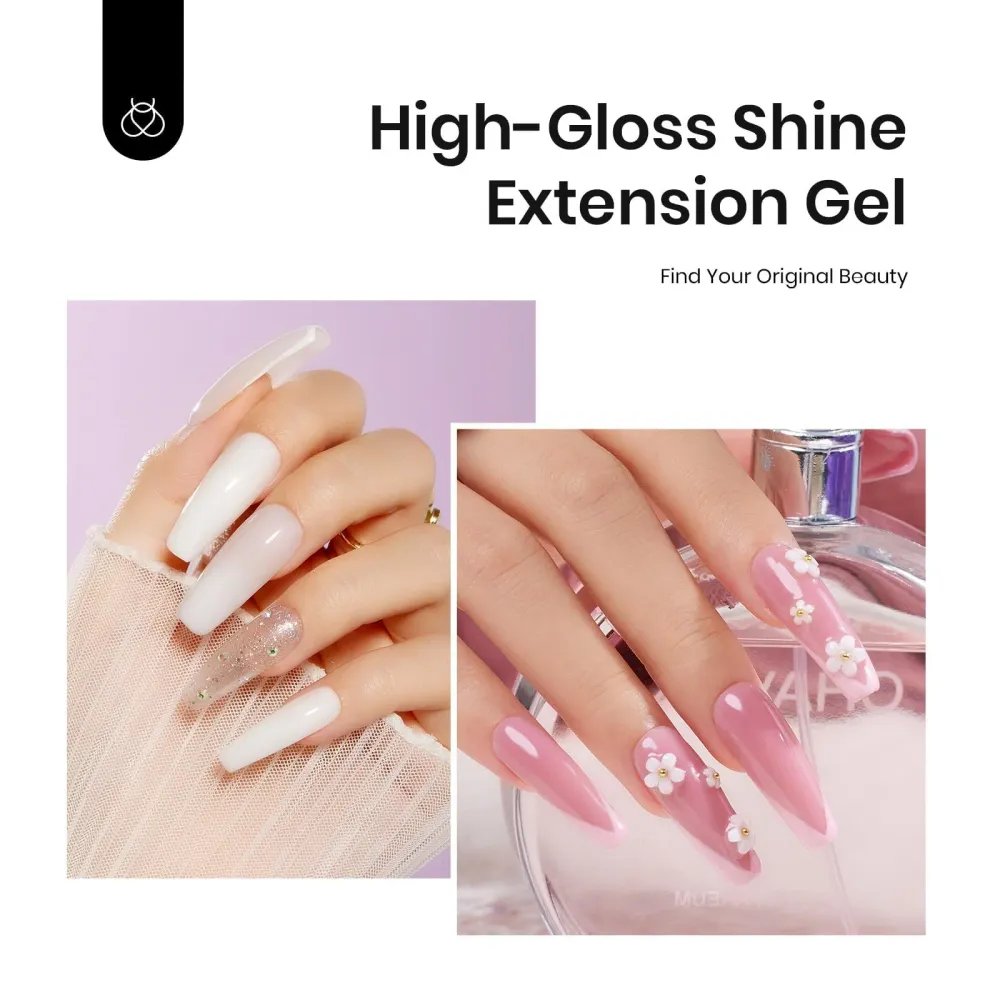 Beetles Gel Polish – Kit extension gel avec mini lampe UV Frosted Grape, 6 couleurs