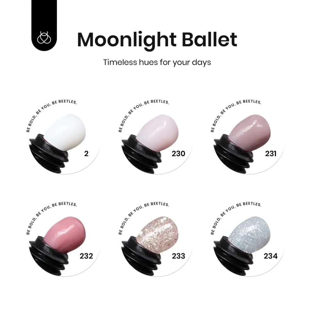Beetles Gel Polish – Kit extension gel avec mini lampe UV Frosted Grape, 6 couleurs